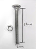 M6 x 65 cup square bolt with nut zinc plated