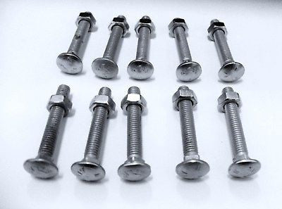 M6 x 40 cup square bolt with nut zinc plated