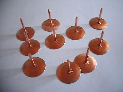 Pack of 10 copper disc rivets 19 mm roofing nails fixings tiles