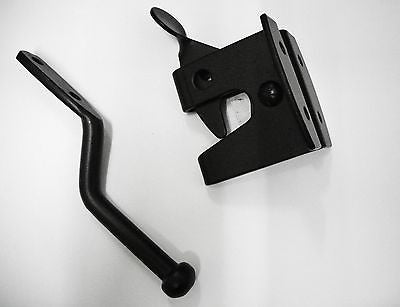 Medium auto lockable garden gate catch black security