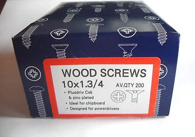 200 x 10 x 1 3/4 "  Hard Zinc CSK pozi wood screws