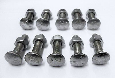 M6 x 25 cup square bolt with nut zinc plated