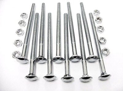 M8 x 130 cup square bolt with nut zinc plated