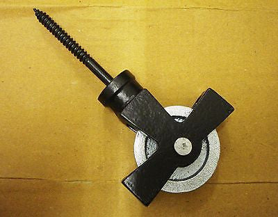 Antique look BLACK cast iron single pulley with screw for clothes line etc