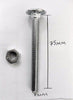 M8 x 75 cup square bolt with nut zinc plated