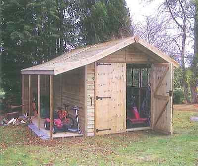 MPB Stanford Utility Shed with log store side shelter  Insurance or Storm Claim