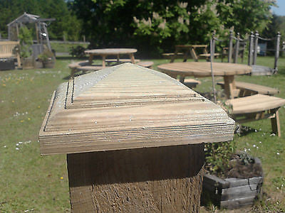 Temple post cap for 4" fence posts decking tops