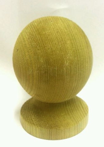 Treated Wooden Ball Finial for 3 inch posts